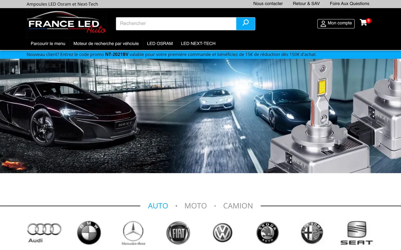 France LED Auto — Réalisation web Next Level Group